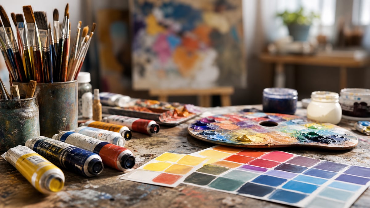 Illustration de l'article : Couleurs avancées et peinture en anglais : vocabulaire artistique, design et description d'oeuvres